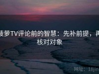 菠萝TV评论前的智慧：先补前提，再核对对象