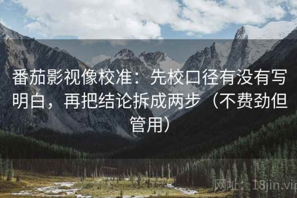 番茄影视像校准：先校口径有没有写明白，再把结论拆成两步（不费劲但管用）